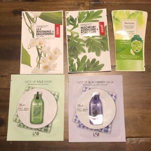 Variety of facial masks, different brands